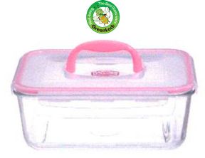 Tempered glass food container with airtight lids